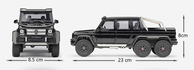 Mercedes-Benz G-Class G63 AMG 6 X 6 (Black) 1:24 Scale Diecast Model Car By Welly Dimensions