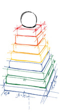 Rainbow Colored Stacking Pyramid By Wooden Story Drawing