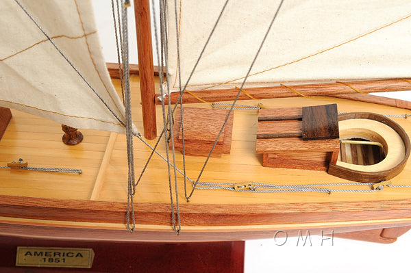 America 1851 Schooner Wooden Scale Model Aft Deck Detail