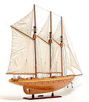 Atlantic Yacht Schooner Wooden Scale Model Starboard Stern View