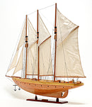 Atlantic Yacht Schooner Wooden Scale Model Port Stern View
