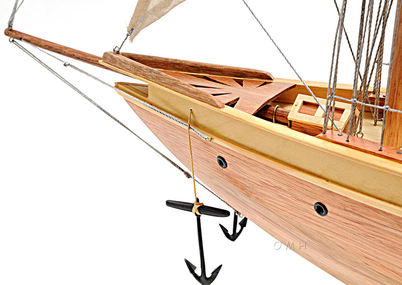Atlantic Yacht Schooner Wooden Scale Model Bow Details