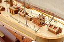 Atlantic Yacht Schooner Wooden Scale Model Stern Close Up