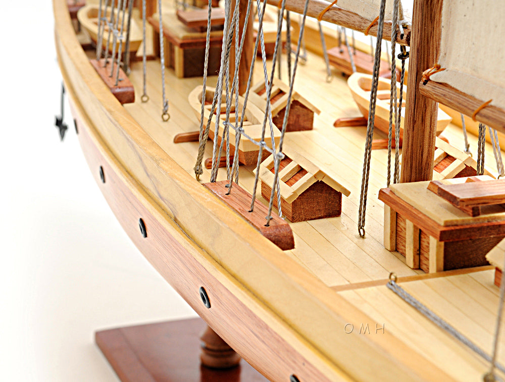 Atlantic Yacht Schooner Wooden Scale Model Port Midships Detail