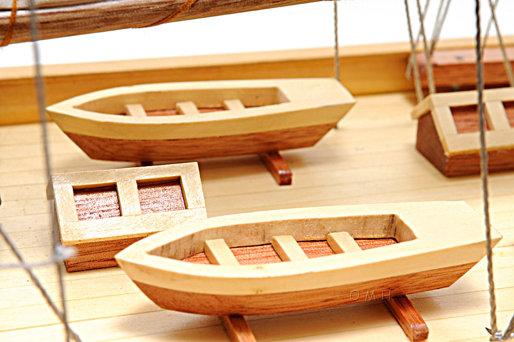 Atlantic Yacht Schooner Wooden Scale Model Boat Details