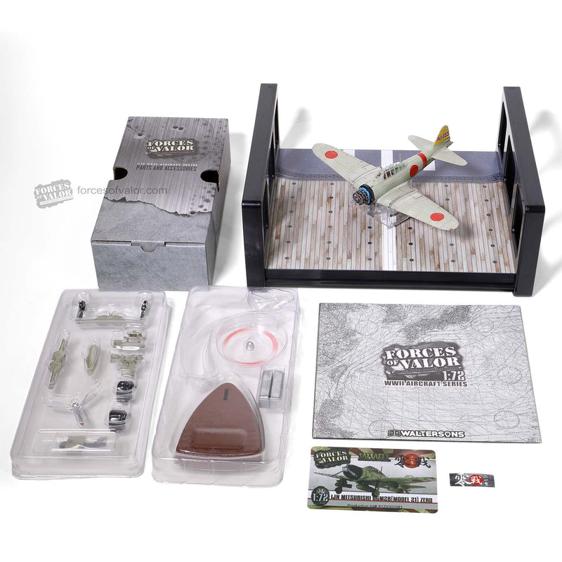 Mitsubishi A6M2 “Zero” 2nd Fighter Squadron Imperial Japanese Navy, Carrier Akagi  1941, 1:72 Scale Model Box Contents