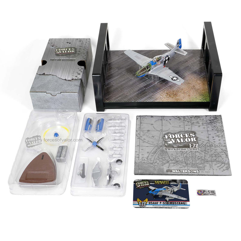North American P-51D Mustang “ Petie 3rd ” 487th Fighter Squadron, USAAF 1944, 1:72 Scale Model Box Contents