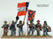 American Civil War Confederate Infantry Command Standing, 28 mm Scale Model Metal Figures