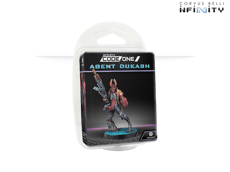 Infinity CodeOne Combined Army Agent Dukash (MULTI Rifle) Miniature Game Figure Blister Package