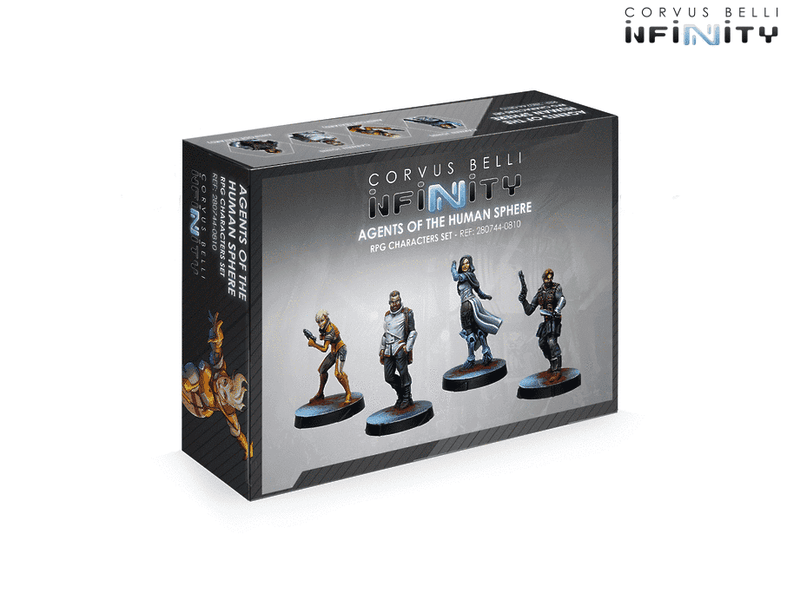 Infinity Agents Of The Human Sphere Characters Set Miniature Game Figures Box