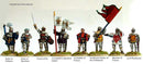 Agincourt French Command On Foot, 28 mm Scale Model Metal Figures