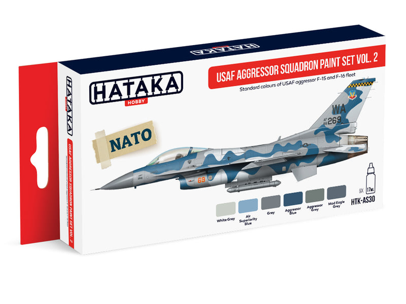 Red Line (Airbrush-Dedicated) USAF Aggressor Squadron Paint Set Vol. 2 By Hataka Hobby