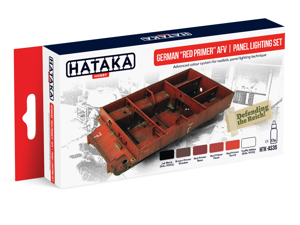 German “Red Primer” AFV  Panel Lighting Paint Set Red Line (Airbrush-Dedicated)  By Hataka Hobby