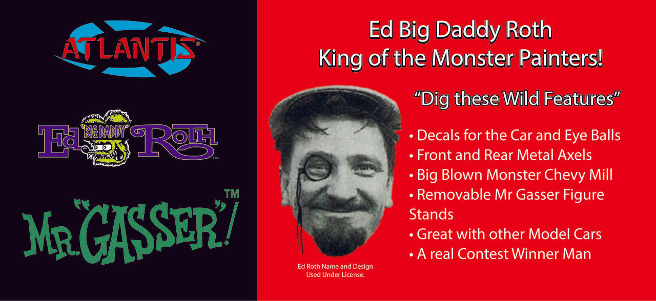 Atlantic Models Mr. Gasser Ed Big Daddy Roth Scale Plastic Model Kit Side Of Box