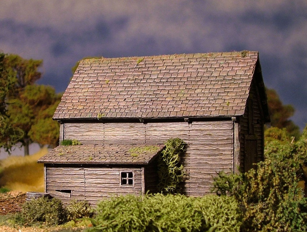 Ramshackle Barn 28mm Scale Scenery Side View