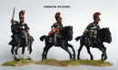 Napoleonic British Household Cavalry Command Galloping, 28 mm Scale Model Metal Figures
