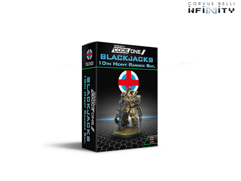 Infinity CodeOne Ariadna Blackjacks, 10th Heavy Ranger Battalion (AP HMG) Miniature Game Figure Box