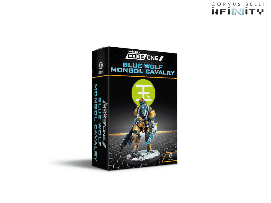 Infinity CodeOne Yu Jing Blue Wolf Mongol Cavalry (TAG) Miniature Game Figure By Corvus Belli