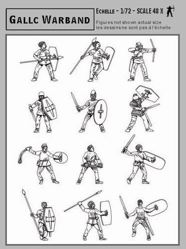 Gallic Warband 1/72 Scale Model Plastic Figures Poses Illustration