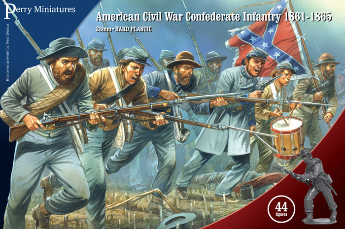 American Civil War Confederate Infantry 1861-1865 (28 mm) Scale Model Plastic Figures By Perry Miniatures