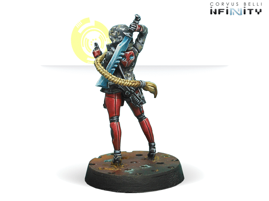Infinity Nomads Corregidor Bandits Miniature Game Figures Hacker Rear View