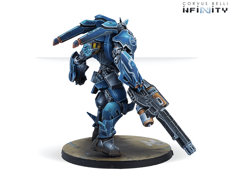 Infinity CodeOne PanOceania Cutters (TAG) Miniature Game Figure Rear View