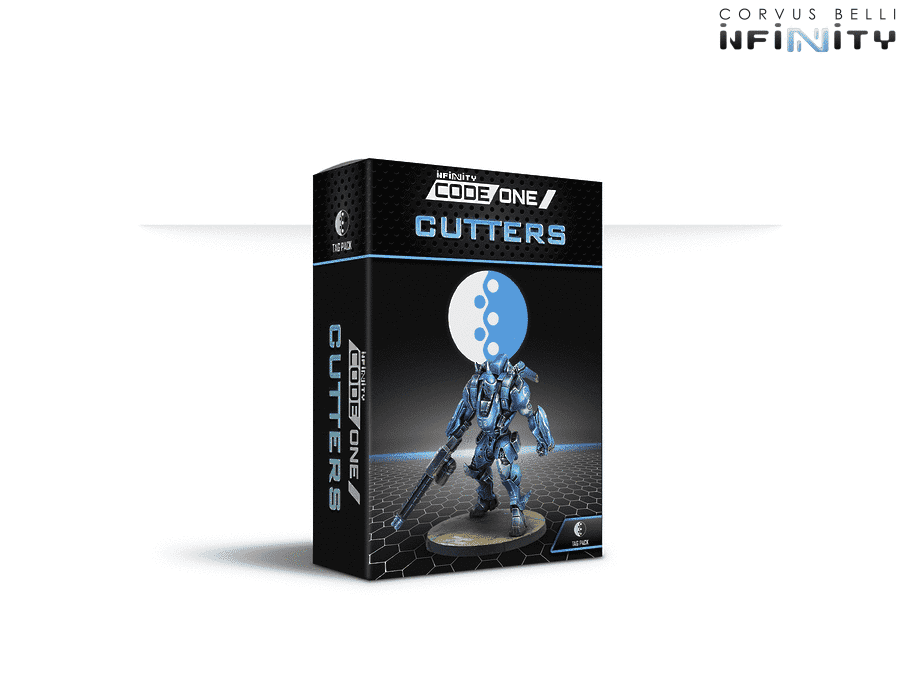 Infinity CodeOne PanOceania Cutters (TAG) Miniature Game Figure Box