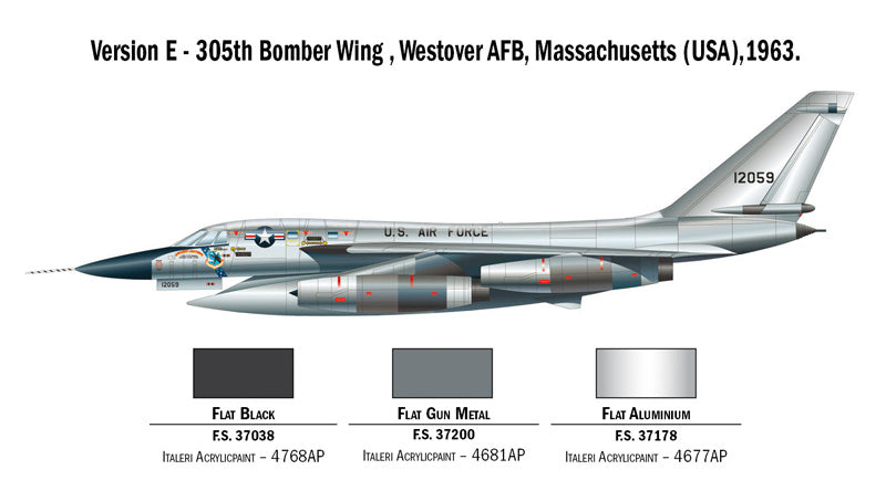 Convair B-58 Hustler, 1/72 Scale Plastic Model Kit 305th BW Livery 1963