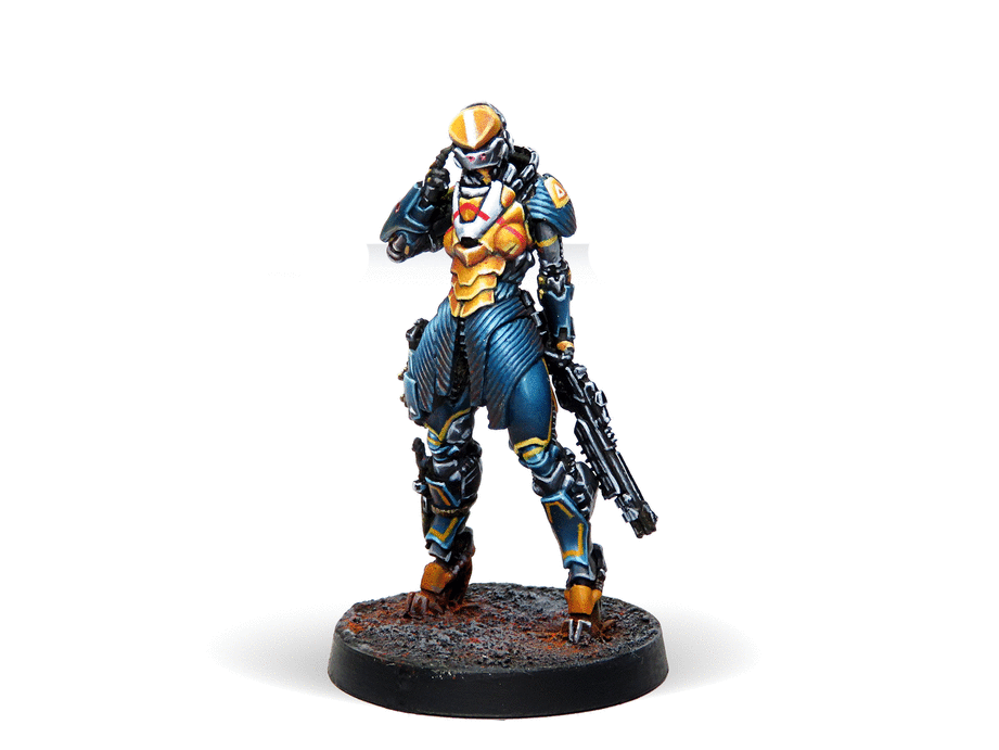 Infinity Yu Jing Dāoyīng Operative Control Unit (Hacker) Miniature Game Figure