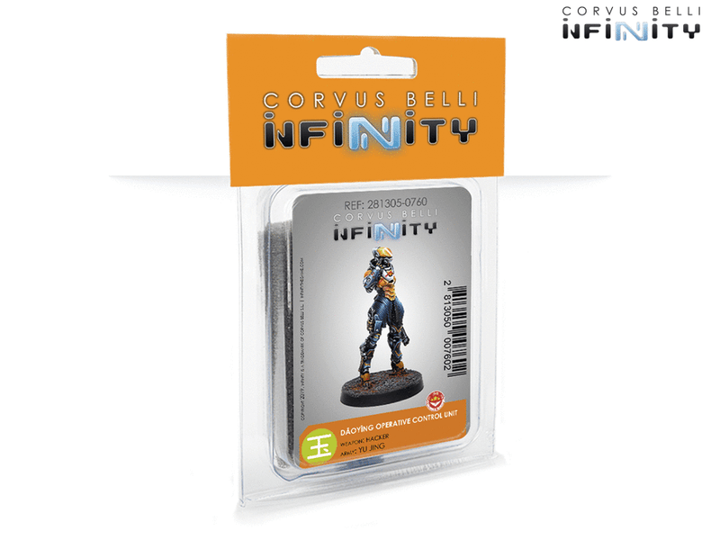 Infinity Yu Jing Dāoyīng Operative Control Unit (Hacker) Miniature Game Figure Blister Package