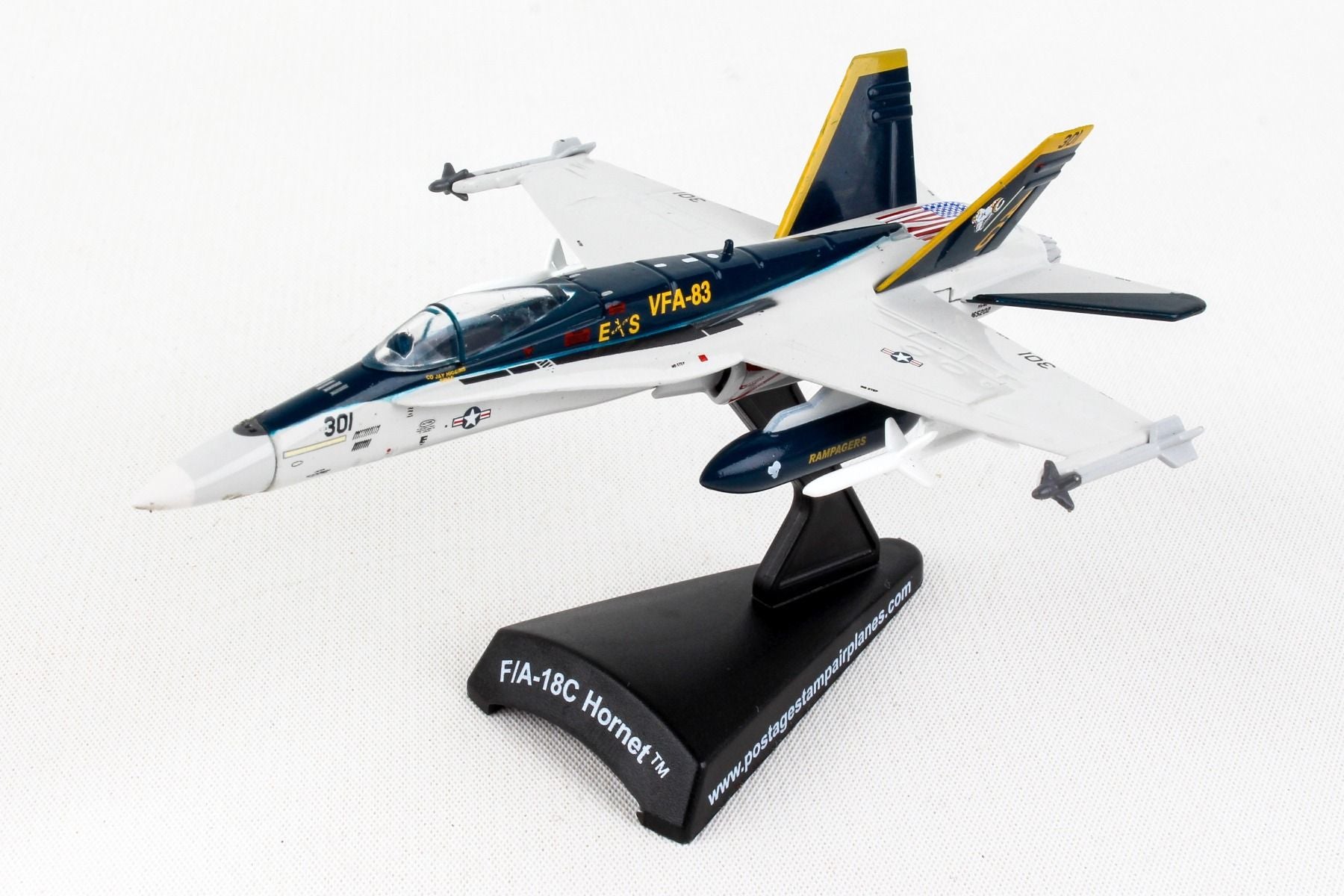 Daron Postage Stamp Boeing F/A-18C VFA-83 Rampagers 1/150 Scale Display Model