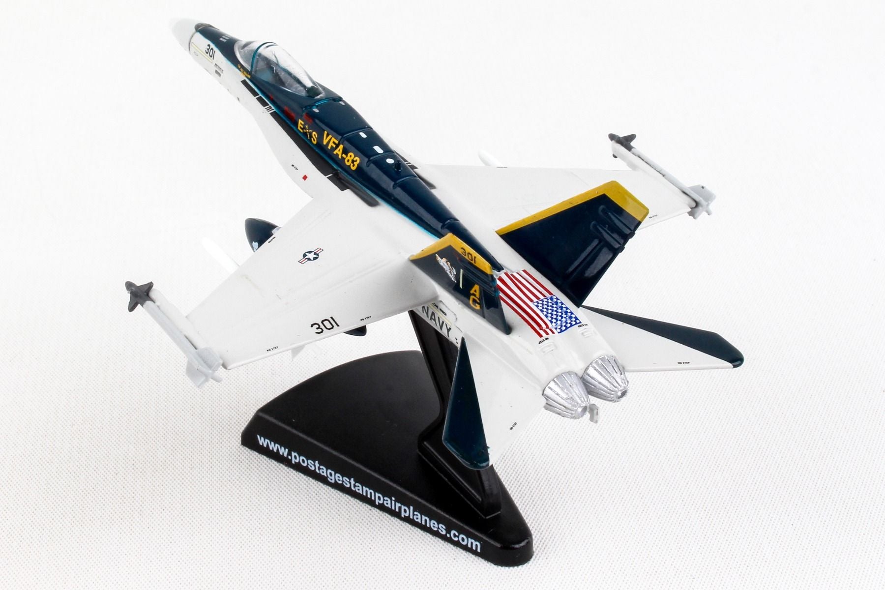 Darone Postage Stamp Boeing F/A-18C VFA-83 Rampagers 1/150 Scale Display Model Left Rear View