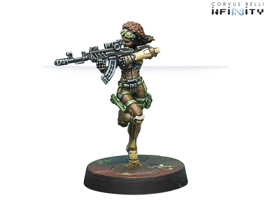 Infinity Dire Foes Mission Pack 6: Defiant Truth Leila Sharif Hacker Shock Marksman Rifle