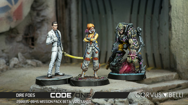 Infinity CodeOne Dire Foes Mission Pack Beta Void Tango Miniature Game Figures Scene 1