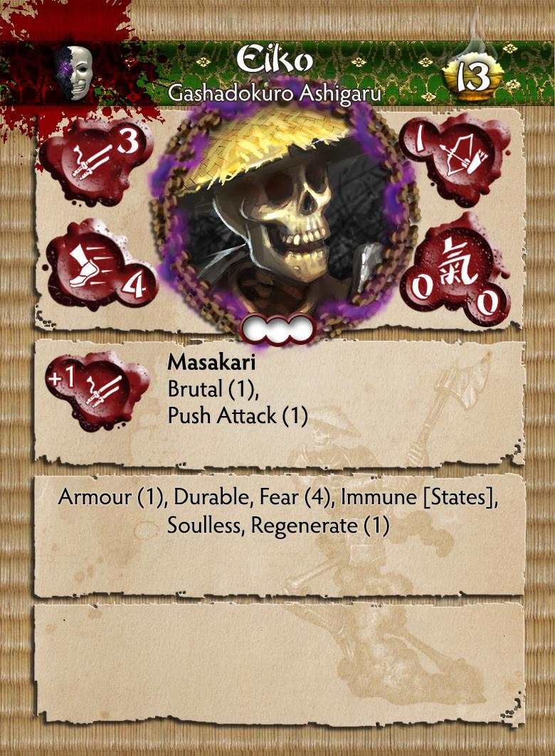 Yuta of Yurei Themed Warband Faction Metal Figure Set Eiko Profile Card Front