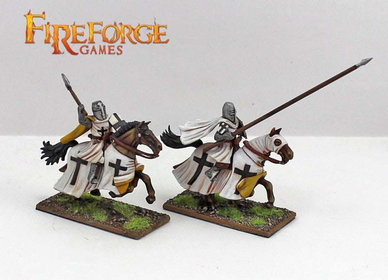 Close-Up of Teutonic Knight Figure with Shields and Weapons