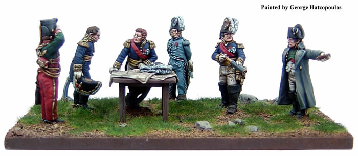 Napoleonic French Leadership Napoleon & Staff Part 1, 28 mm Scale Model Metal Figures Painted