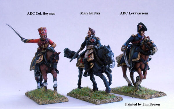 Napoleonic French Marshal Ney And Staff Mounted, 28 mm Scale Model Metal Figures