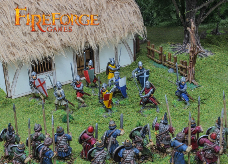 Foot Knights 11th – 13th Century, 28mm Model Figures Diorama