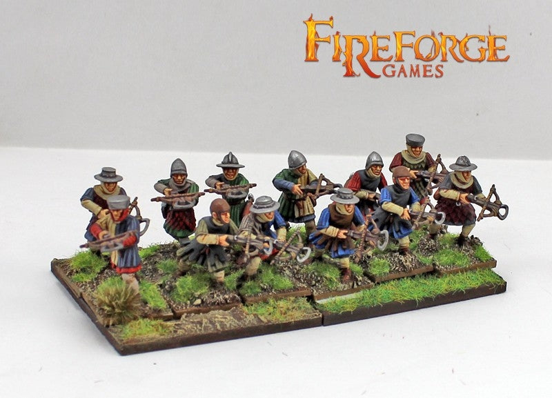 Medieval Foot Sergeants, 28mm Model Figures Painted Example Crossbowmen