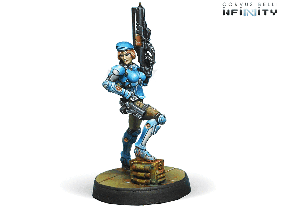 Infinity PanOceania Fusiliers Miniature Game Figures Heavy Machine Gun