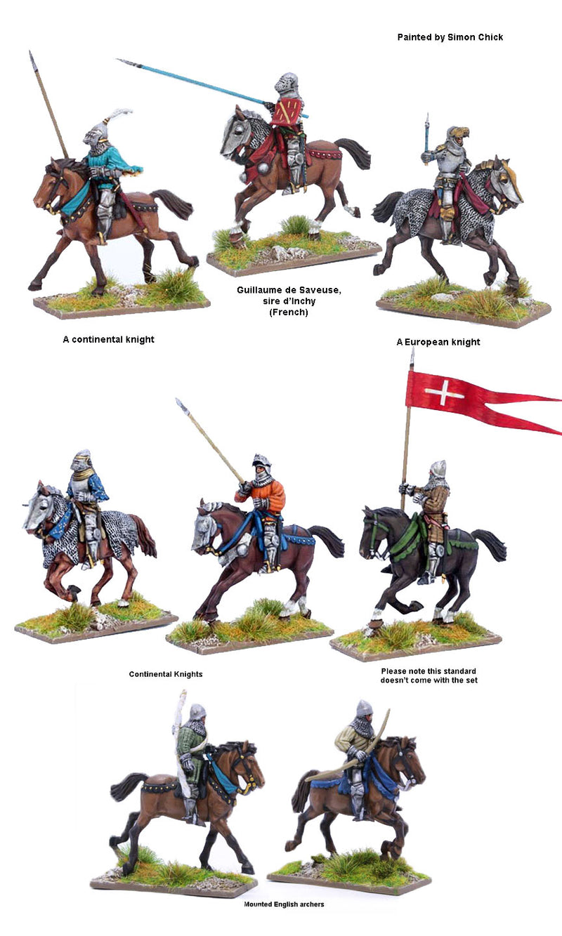 Agincourt Mounted Knights 1415-1429, 28 mm Model Plastic Figures Kit Painted Examples