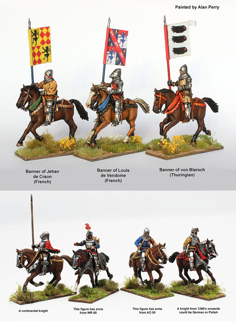 Agincourt Mounted Knights 1415-1429, 28 mm Model Plastic Figures Kit Allan Perry Exmaples