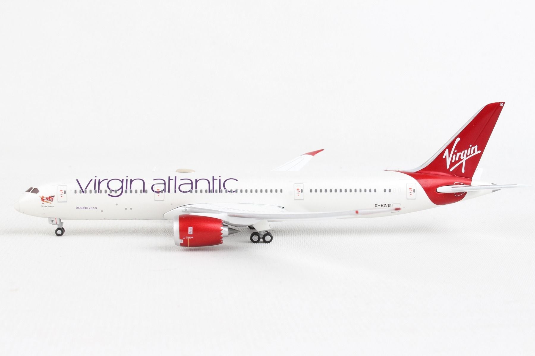 GeminiJets Boeing 787-9 Virgin Atlantic (G-VZIG), 1:400 Scale Model Left Side View