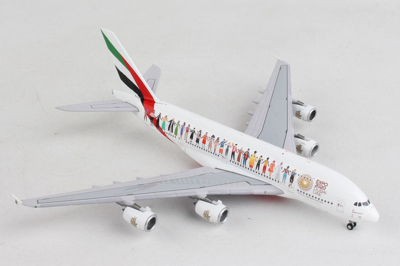 Airbus A380 Emirates “Year of Tolerance” (A6-EVB) 1/400 Scale Diecast Model Right Front View