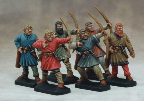 Dark Age Archers 10th -13th Century, 28 mm Scale Model Plastic Figures Painted Example