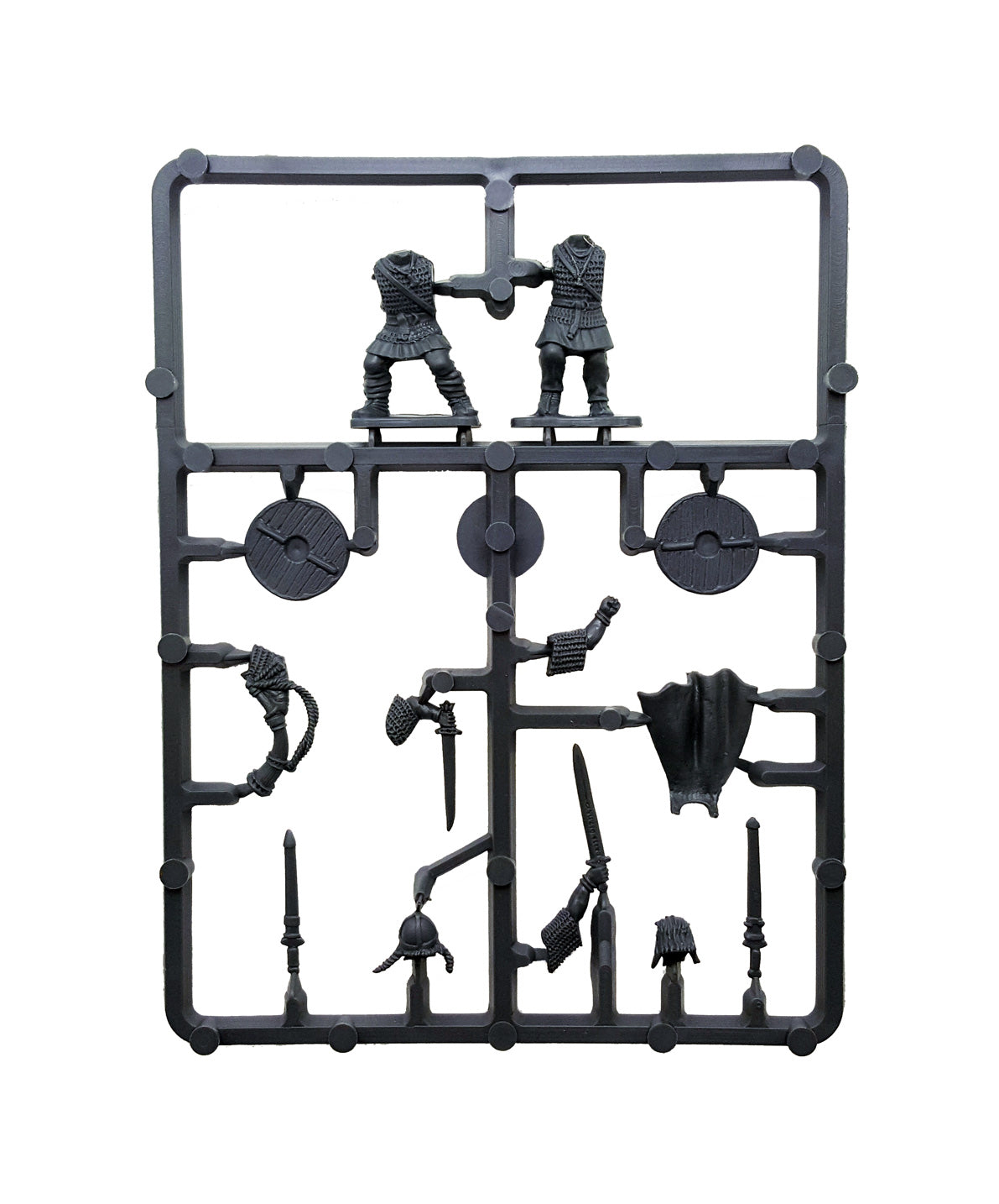Viking Hirdmen, 28 mm Scale Model Plastic Figures Sprue Front View