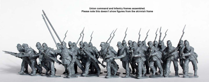American Civil War Union Infantry 1861-1865 (28 mm) Scale Model Plastic Figures Assembled Set