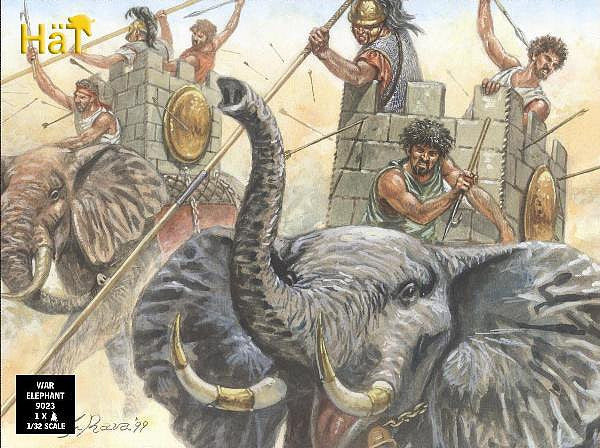 Carthaginian War Elephants 1/72 Scale Plastic Model Figures Box Art