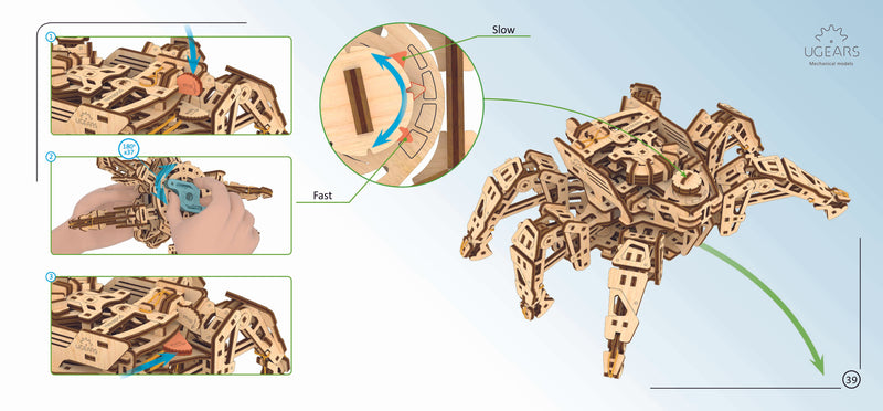 Hexapod Explorer Mechanical Spiderbot Model Kit Instructions Page 39